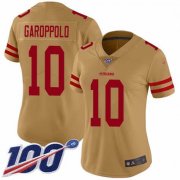 Cheap women 49ers #10 Jimmy Garoppolo Gold Vapor Untouchable Limited Jersey