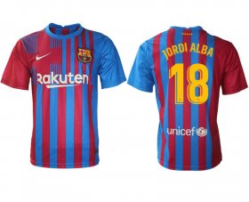 Wholesale Cheap Men 2021-2022 Club Barcelona home aaa version red 18 Nike Soccer Jersey