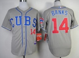 Wholesale Cheap Cubs #14 Ernie Banks Grey Alternate Road Cool Base Stitched MLB Jersey