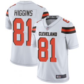 Wholesale Cheap Nike Browns #81 Rashard Higgins White Men\'s Stitched NFL Vapor Untouchable Limited Jersey