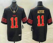 Cheap Men's San Francisco 49ers #11 Brandon Aiyuk White Gold Fashion Vapor Limited Stitched Jersey