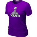 Wholesale Cheap Women's NFL Super Bowl XLVII Logo T-Shirt Purple