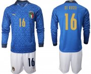 Wholesale Cheap Men 2021 European Cup Italy home Long sleeve 16 soccer jerseys