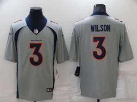 Wholesale Cheap Men\'s Denver Broncos #3 Russell Wilson Grey Vapor Untouchable Limited Stitched Jersey