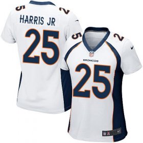 Wholesale Cheap Nike Broncos #25 Chris Harris Jr White Women\'s Stitched NFL New Elite Jersey