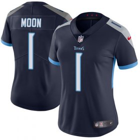Wholesale Cheap Nike Titans #1 Warren Moon Navy Blue Team Color Women\'s Stitched NFL Vapor Untouchable Limited Jersey