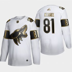 Wholesale Cheap Arizona Coyotes #81 Phil Kessel Men\'s Adidas White Golden Edition Limited Stitched NHL Jersey