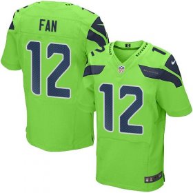 Wholesale Cheap Nike Seahawks #12 Fan Green Men\'s Stitched NFL Elite Rush Jersey