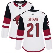 Wholesale Cheap Adidas Coyotes #21 Derek Stepan White Road Authentic Women's Stitched NHL Jersey