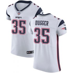 Wholesale Cheap Nike Patriots #35 Kyle Dugger White Men\'s Stitched NFL New Elite Jersey