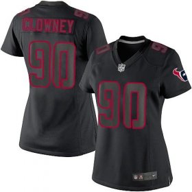 Wholesale Cheap Nike Texans #90 Jadeveon Clowney Black Impact Women\'s Stitched NFL Limited Jersey
