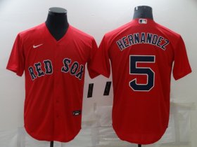 Wholesale Cheap Men\'s Boston Red Sox #5 Enrique Hernandez Red New Cool Base Stitched Nike Jersey