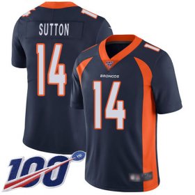 Wholesale Cheap Nike Broncos #14 Courtland Sutton Navy Blue Alternate Men\'s Stitched NFL 100th Season Vapor Limited Jersey
