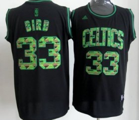 Wholesale Cheap Boston Celtics #33 Larry Bird Black Camo Fashion Jersey