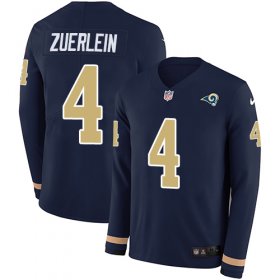 Wholesale Cheap Nike Rams #4 Greg Zuerlein Navy Blue Team Color Men\'s Stitched NFL Limited Therma Long Sleeve Jersey