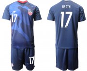 Wholesale Cheap Men 2020-2021 Season National team United States away blue 17 Soccer Jersey