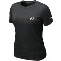 Wholesale Cheap Women's Nike Washington Redskins Chest Embroidered Logo T-Shirt Black