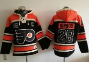 Wholesale Cheap Flyers #28 Claude Giroux Black Sawyer Hooded Sweatshirt Stitched NHL Jersey