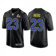 Wholesale Cheap Men's Los Angeles Rams #23 Cam Akers 2022 Black Super Bowl LVI Game Stitched Jersey