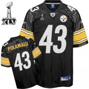 Wholesale Cheap Steelers #43 Troy Polamalu Black Super Bowl XLV Stitched NFL Jersey