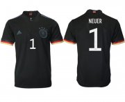 Wholesale Cheap Men 2020-2021 European Cup Germany away aaa version black 1 Adidas Soccer Jersey