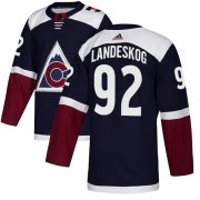 Wholesale Cheap Adidas Avalanche #92 Gabriel Landeskog Navy Alternate Authentic Stitched Youth NHL Jersey