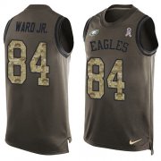 Wholesale Cheap Nike Eagles #84 Greg Ward Jr. Green Men's Stitched NFL Limited Salute To Service Tank Top Jersey