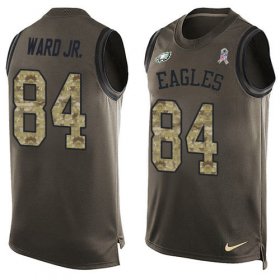 Wholesale Cheap Nike Eagles #84 Greg Ward Jr. Green Men\'s Stitched NFL Limited Salute To Service Tank Top Jersey