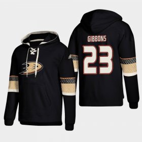 Wholesale Cheap Anaheim Ducks #23 Brian Gibbons Black adidas Lace-Up Pullover Hoodie