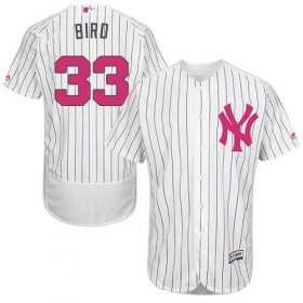 Wholesale Cheap Yankees #33 Greg Bird White Strip Flexbase Authentic Collection Mother\'s Day Stitched MLB Jersey