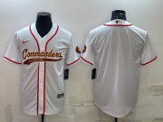 Wholesale Cheap Men's Washington Commanders Blank White With Patch Cool Base Stitched Baseball Jersey