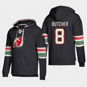 Wholesale Cheap New Jersey Devils #8 Will Butcher Black adidas Lace-Up Pullover Hoodie