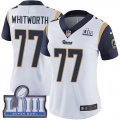 Wholesale Cheap Nike Rams #77 Andrew Whitworth White Super Bowl LIII Bound Women's Stitched NFL Vapor Untouchable Limited Jersey