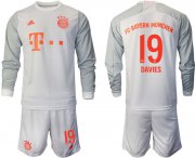 Wholesale Cheap Men 2020-2021 club Bayern Munchen away long sleeves 19 white Soccer Jerseys