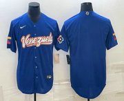 Cheap Men's Venezuela Baseball Blank 2023 Royal World Classic Stitched Jersey