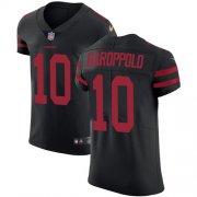 Wholesale Cheap Nike 49ers #10 Jimmy Garoppolo Black Alternate Men's Stitched NFL Vapor Untouchable Elite Jersey
