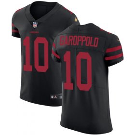 Wholesale Cheap Nike 49ers #10 Jimmy Garoppolo Black Alternate Men\'s Stitched NFL Vapor Untouchable Elite Jersey