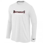 Wholesale Cheap Nike Tampa Bay Buccaneers Authentic Font Long Sleeve T-Shirt White