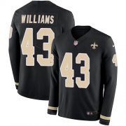 Wholesale Cheap Nike Saints #43 Marcus Williams Black Team Color Men's Stitched NFL Limited Therma Long Sleeve Jersey