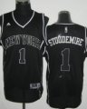 Wholesale Cheap New York Knicks #1 Amare Stoudemire All Black With White Swingman Jersey