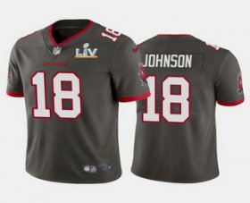Wholesale Cheap Men\'s Tampa Bay Buccaneers #18 Tyler Johnson Grey 2021 Super Bowl LV Limited Stitched NFL Jersey