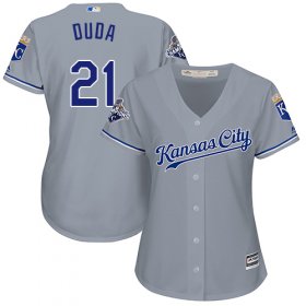Wholesale Cheap Royals #21 Lucas Duda Grey Road Women\'s Stitched MLB Jersey