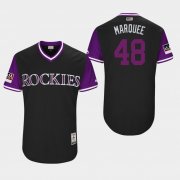 Wholesale Cheap Rockies #48 German Marquez Black Players Weekend Authentic Stitched MLB Jersey