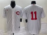 Wholesale Cheap Men's Cincinnati Reds #11 Barry Larkin White Field of Dreams Stitched Baseball Jersey