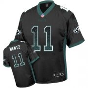 Wholesale Cheap Nike Eagles #11 Carson Wentz Black Alternate Men's Stitched NFL Elite Drift Fashion Jersey