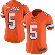 Wholesale Cheap Nike Broncos #5 Joe Flacco Orange Women's Stitched NFL Limited Rush Jersey