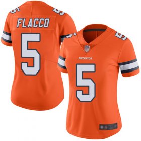 Wholesale Cheap Nike Broncos #5 Joe Flacco Orange Women\'s Stitched NFL Limited Rush Jersey