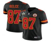 Wholesale Cheap Men's Kansas City Chiefs #87 Travis Kelce Black 2021 Super Bowl LV Vapor Untouchable Stitched Nike Limited NFL Jersey