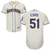 Wholesale Cheap Mariners #51 Ichiro Suzuki Cream Flexbase Authentic Collection Stitched MLB Jersey