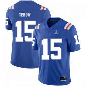 Wholesale Cheap Florida Gators 15 Tim Tebow Blue Throwback College Football Jersey